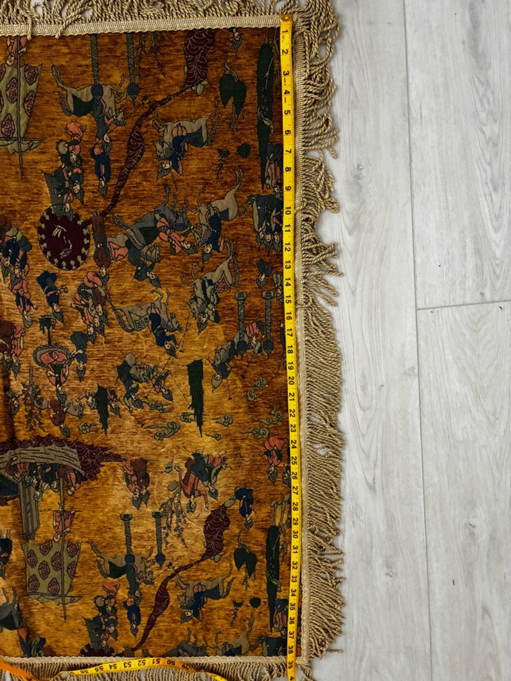 Turkish Decorative Mustard Gold Rug or Wall Hanging - Picture 6 of 6